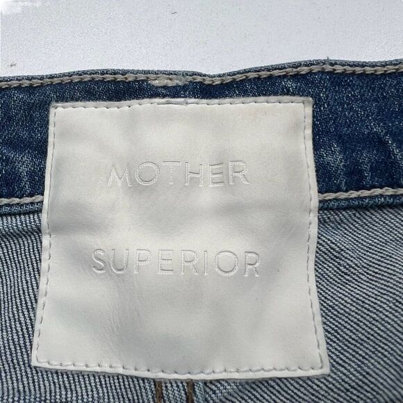 Mother Superior High Waisted Rider Skimp Jeans in Cowboy's Don't Cry Size 30 - Picture 4 of 7